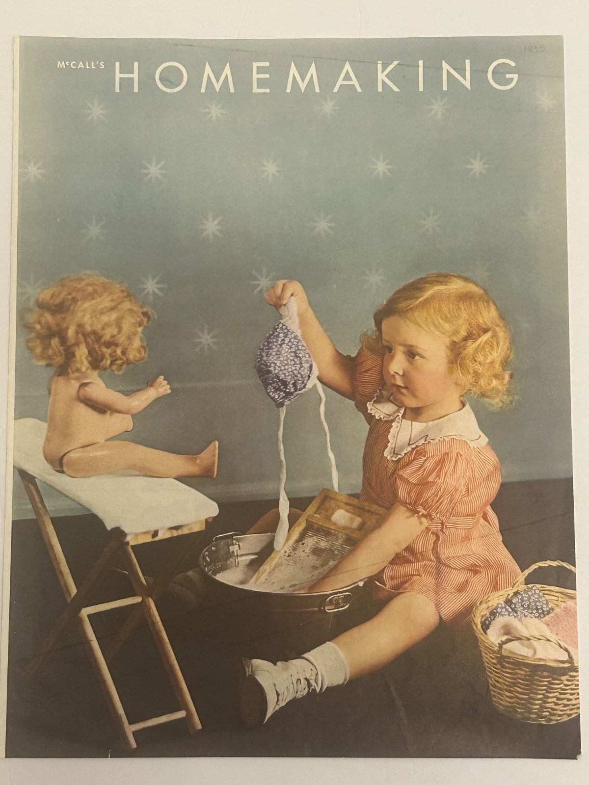 1935 McCall's Homemaking Cover Ivory Soap Ad Art Deco Laundry Girl Doll Ephemera