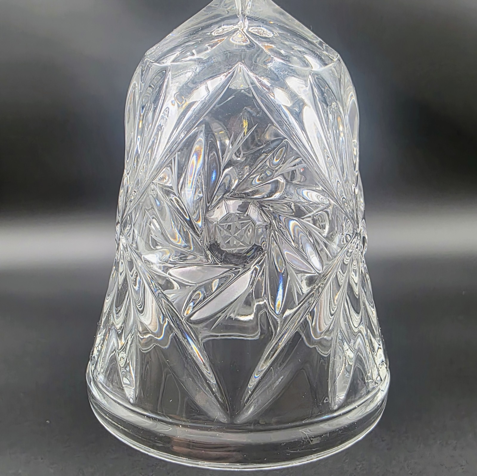 VTG Beautiful Lead Crystal Pinwheel Buzzstar Bell w/Quilt Pattern~5.25\