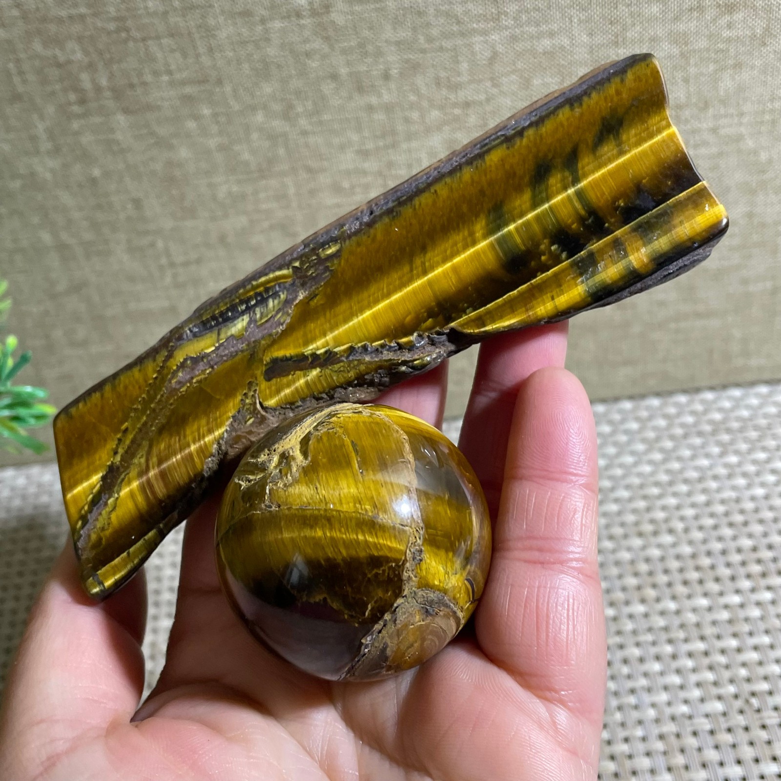 2pcs 194g  tiger's-eye Rough Raw Stone Rock Specimen Reiki healing