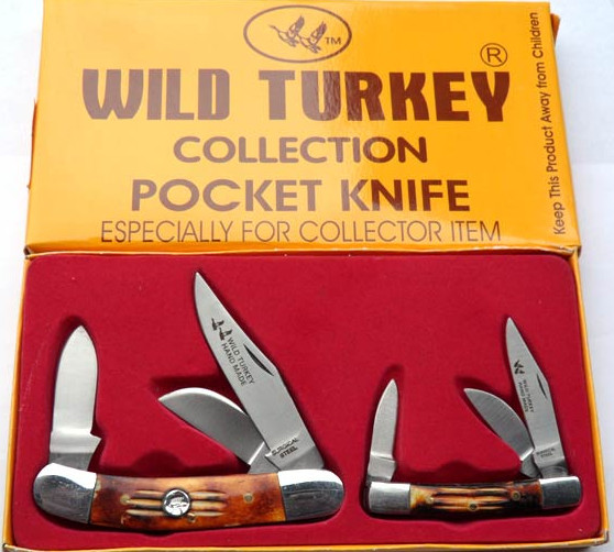 Wild Turkey Handmade 2pc Gift Knife Set-Bone Handle Wild Turkey Handmade 2pc Gift Knife Set-Bone Handle