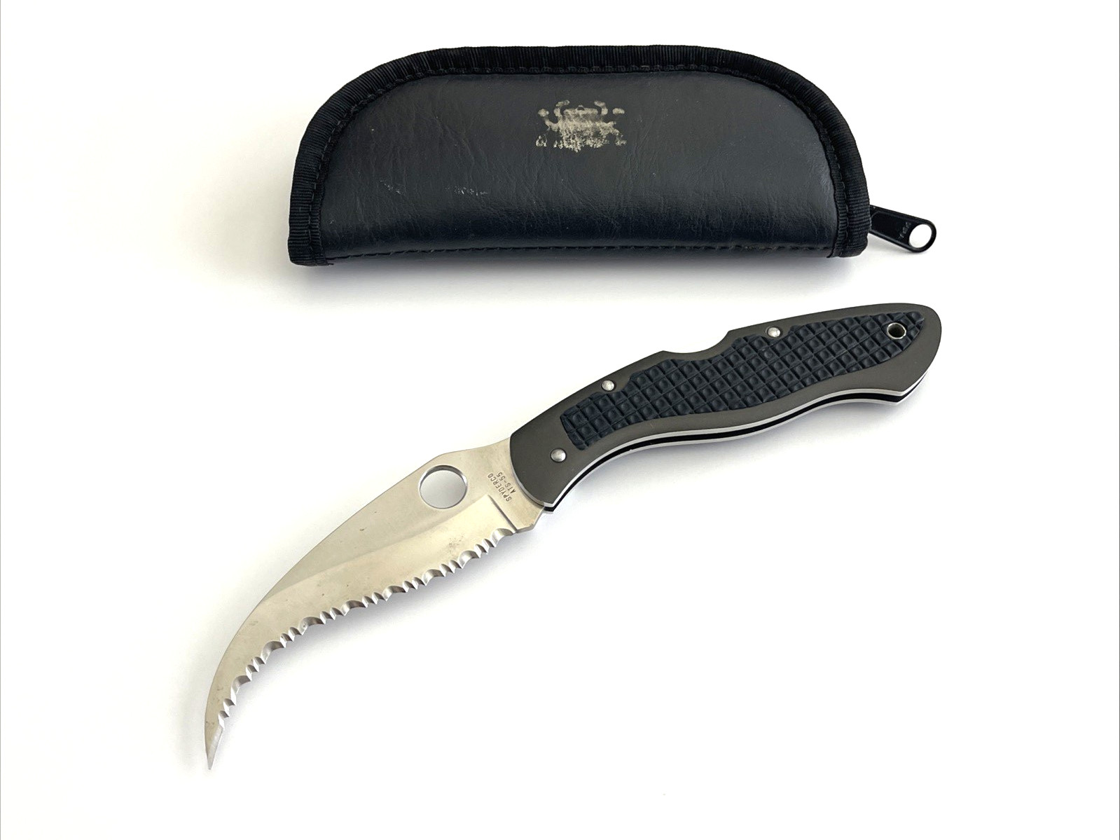 Spyderco C12TUFS Civilian Folding Knife ATS-55 Aluminum Handle Japan 1990s
