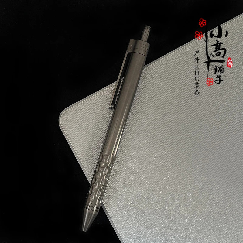 XGEDC Titanium Damascus EDC Tactical Pen Click Gel Pen Business Signature
