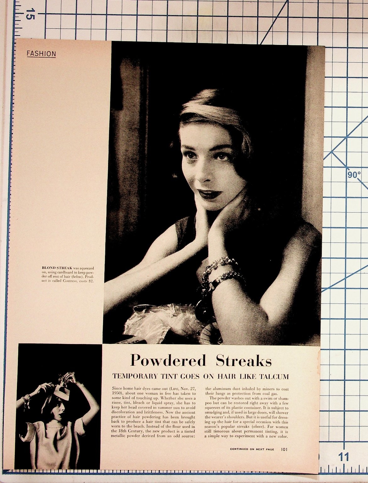 1952 Virginia Mayo Mojud Stockings Ad & Hair Streaks Magazine Fashion Spread 1952 Virginia Mayo Mojud Stockings Ad & Hair Streaks Magazine Fashion Spread