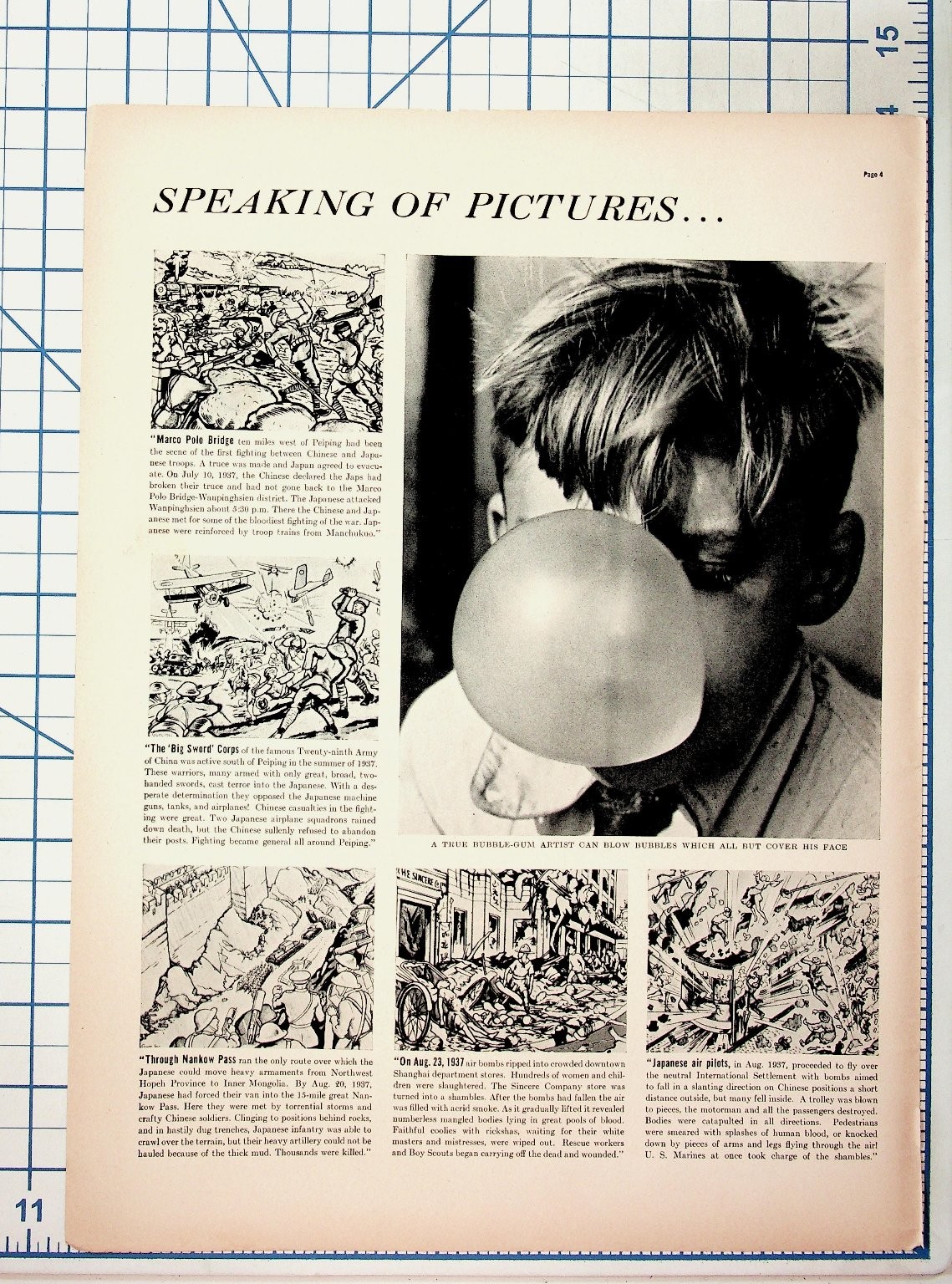1937 Magazine Article Sino-Japanese War Bubble Gum Propaganda Fleer Blony