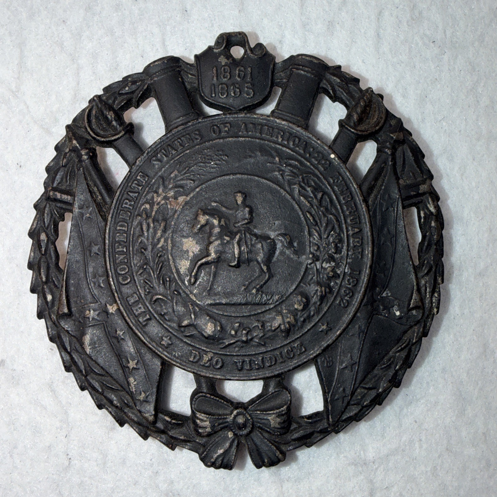 1952 Confederate States of America CSA Deo Vindice Feb 1862 Cast Iron Thrivet