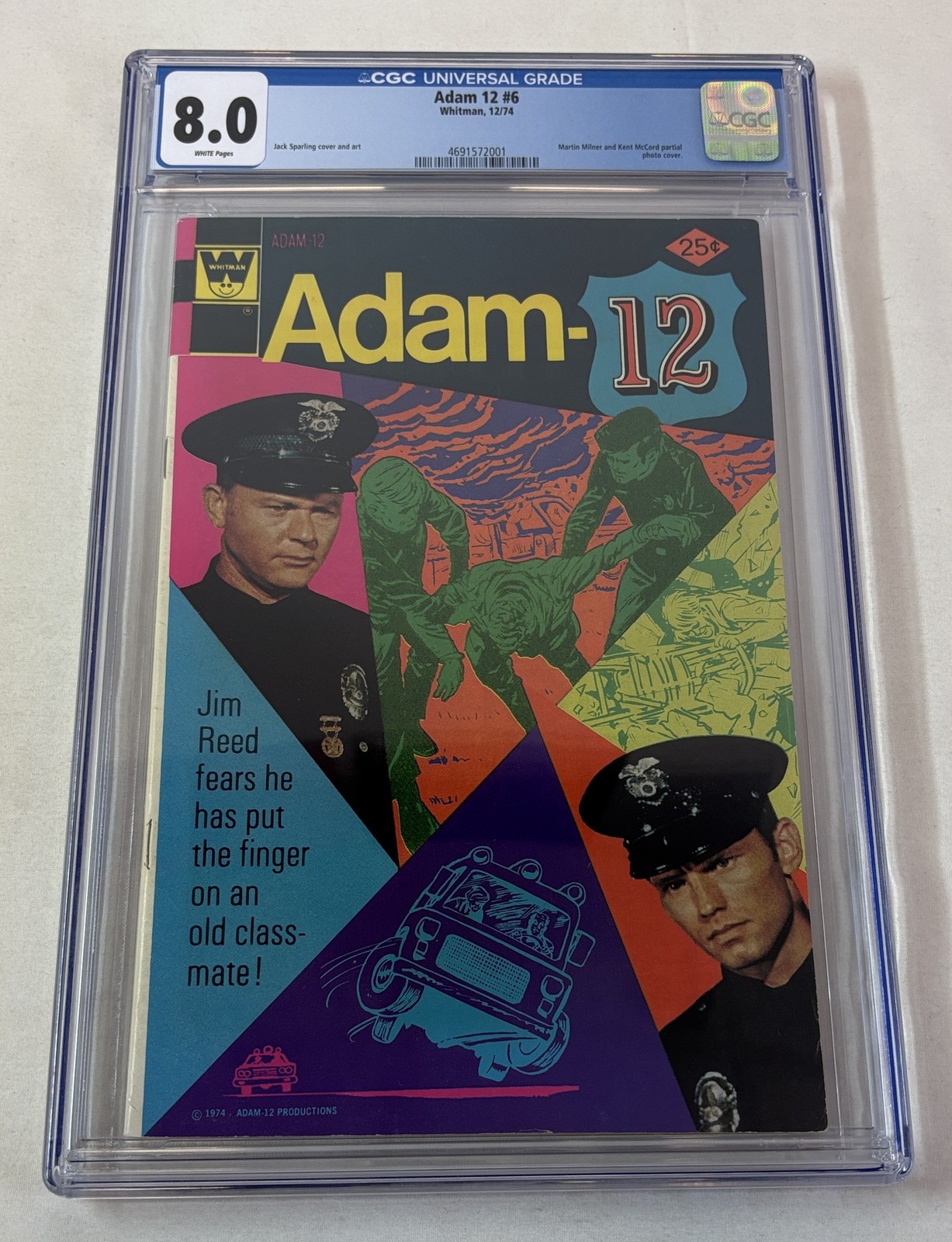 1974 Gold Key/Whitman tv show comic ADAM-12 #6 ~ CGC 8.0