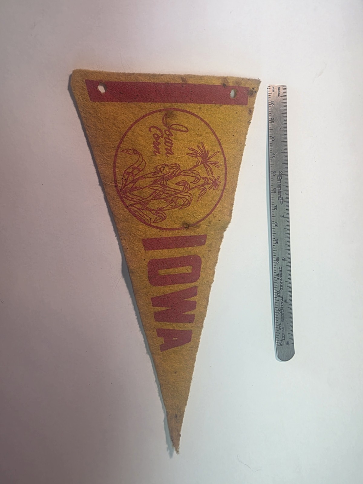 Vintage 1950 state of IOWA Mini Wool Felt Pennant Avg 7.5 Vintage 1950 state of IOWA Mini Wool Felt Pennant Avg 7.5