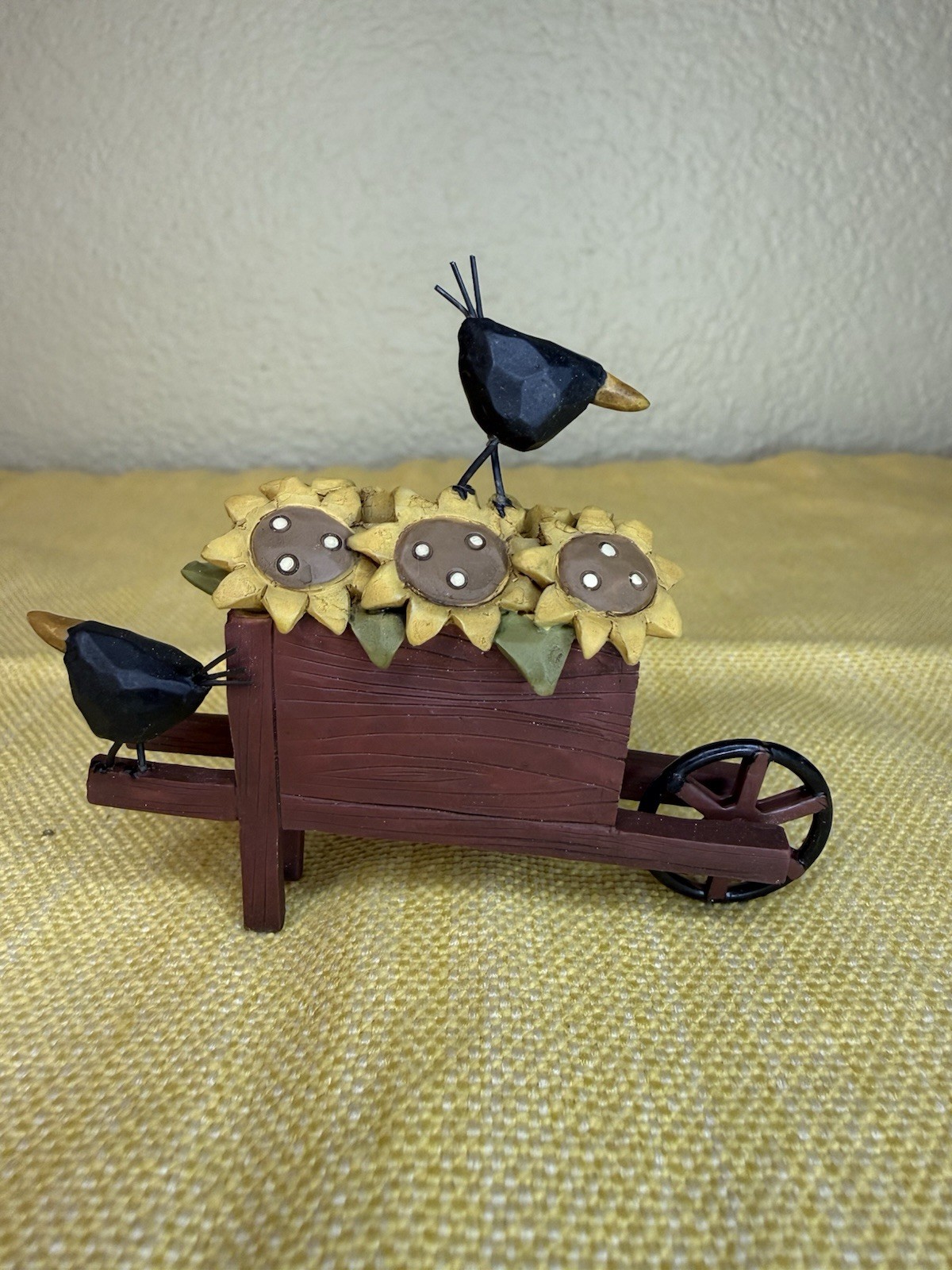 Blossom Bucket B Lloyd 2006 Crows In Wheel Barrow Sunflower NOS RARE