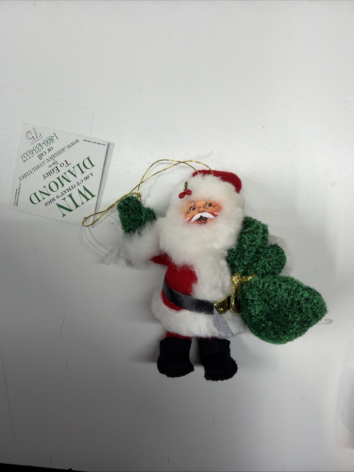 VTG Annalee Santa With Toy Sack Christmas Ornament 