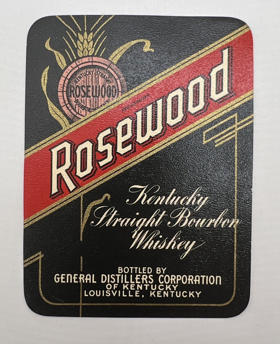 Vintage Rosewood Black Label Kentucky Straight Bourbon Whiskey NOS Scrapbook