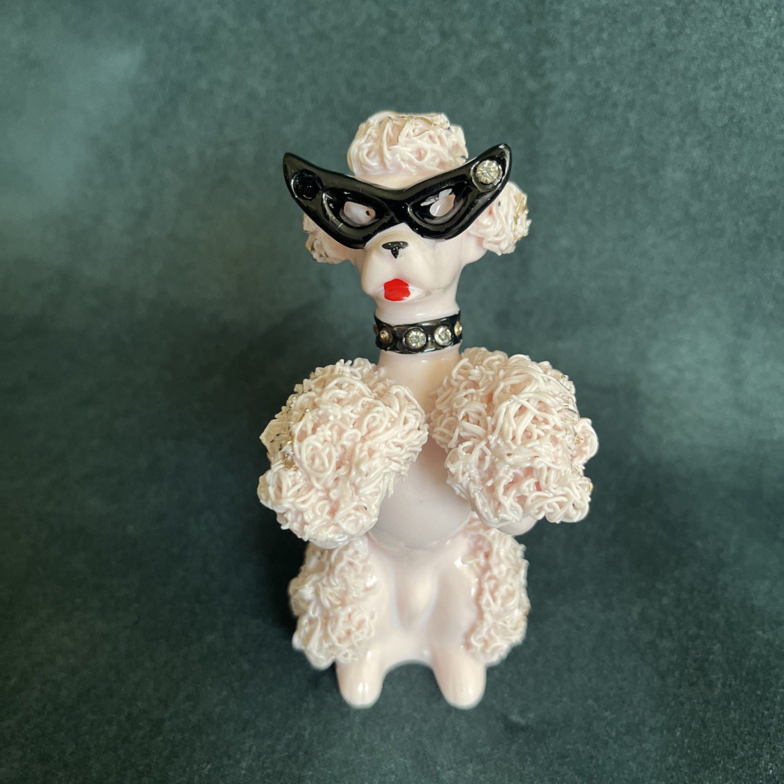 Vintage MCM Ceramic Lefton Spaghetti Poodle w/Glasses Pink-Please see pics+desc Vintage MCM Ceramic Lefton Spaghetti Poodle w/Glasses Pink-Please see pics+desc