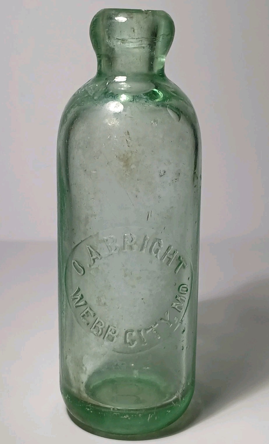 1880s Rare Antique Webb City Missouri Bottle Blob Top Soda Bottle Hutch oaBRIGHT