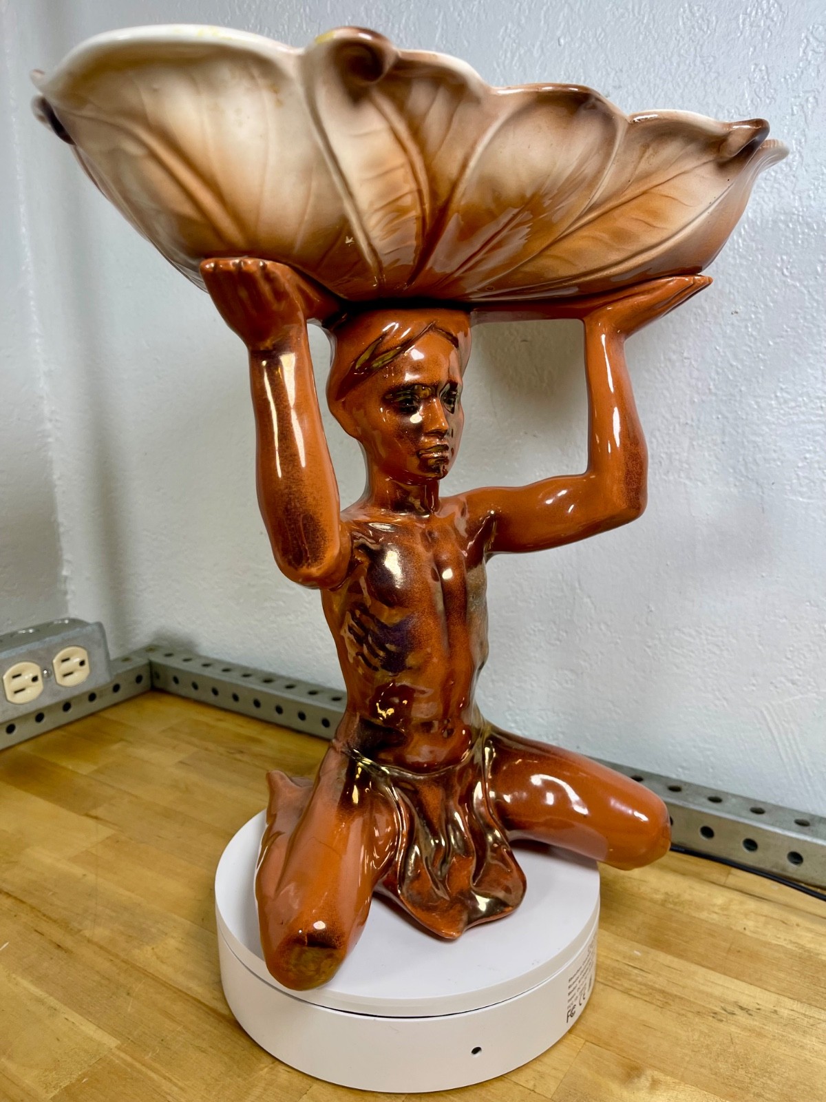 Vintage 1958 Lane & Co. Van Nuys Figural Compote 14