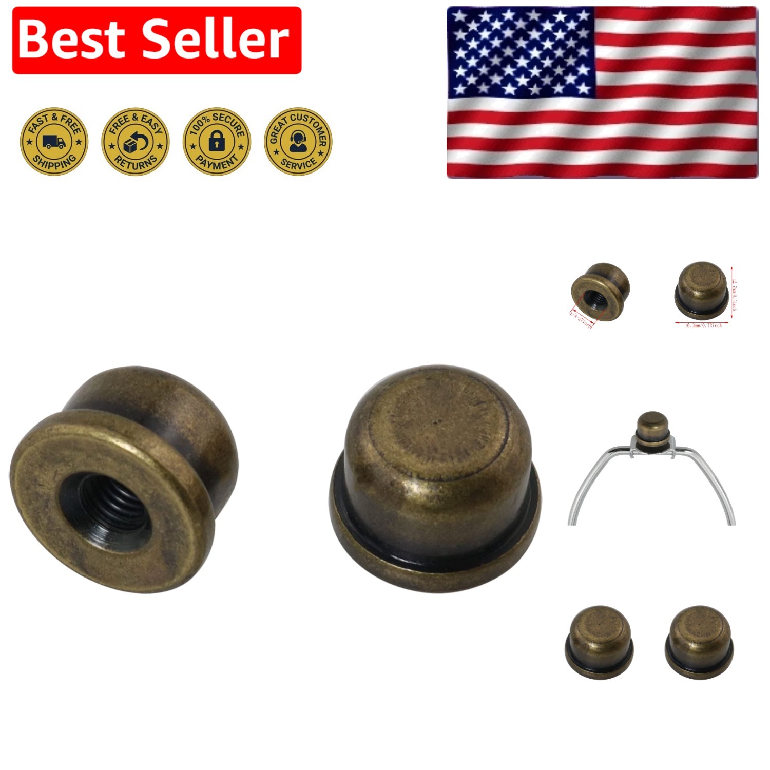 Elegant Bronze Lamp Finials - 2 Solid Caps for Vintage & Modern Lamps
