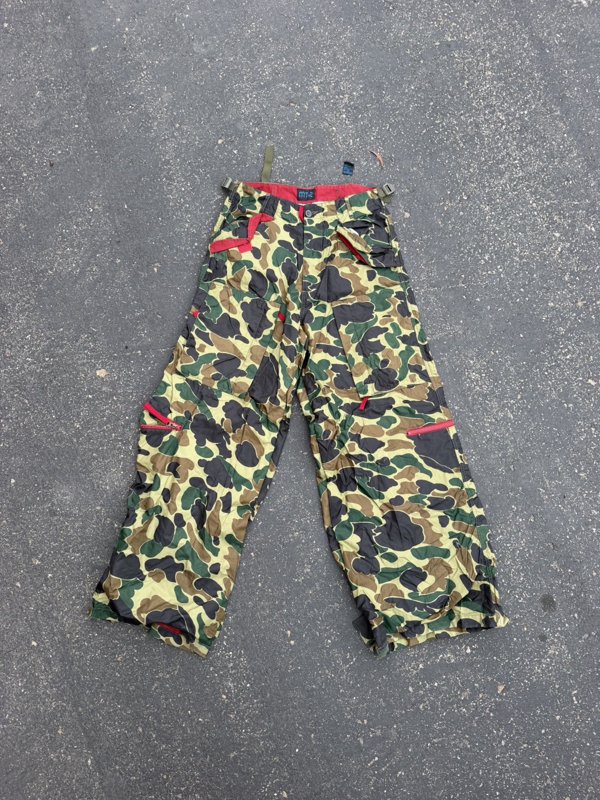 Vintage Rare MT:2 Camo Raver Wide Leg Pants Size 30 - Ripped Tag