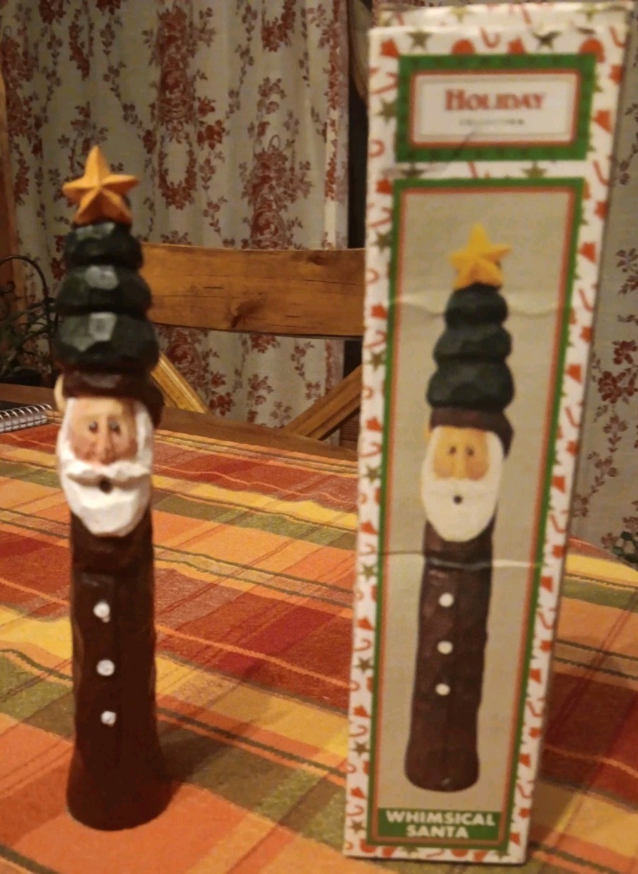 Vintage Pencil Santa Claus Figurine 7 inch high