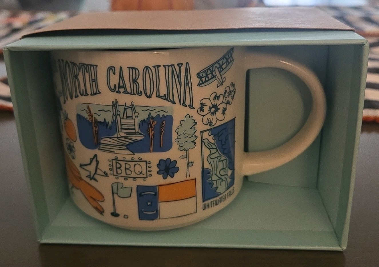 Starbucks Been There Series North Carolina Mug White/Blue/Orange 2018 NIB Starbucks Been There Series North Carolina Mug White/Blue/Orange 2018 NIB