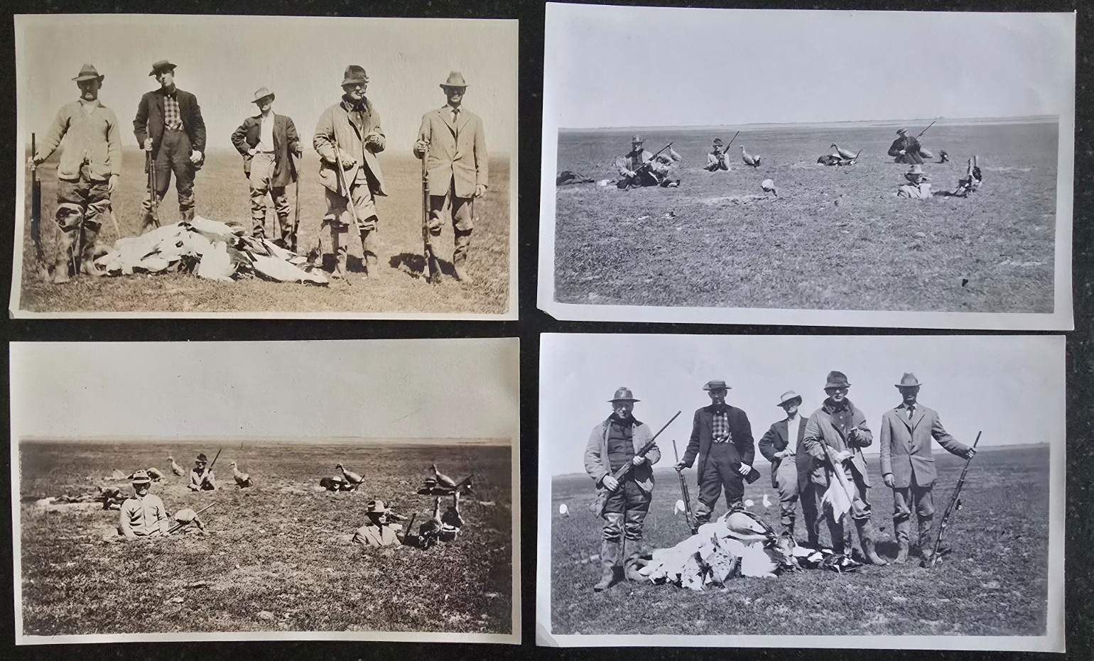 4 VTG Candid Photographs, Goose Hunters, 1920\'s