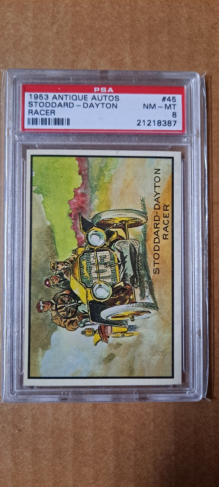 1953 Bowman Antique Autos #45 Stoddard-Dayton Racer PSA 8 NM-MT 1953 Bowman Antique Autos #45 Stoddard-Dayton Racer PSA 8 NM-MT