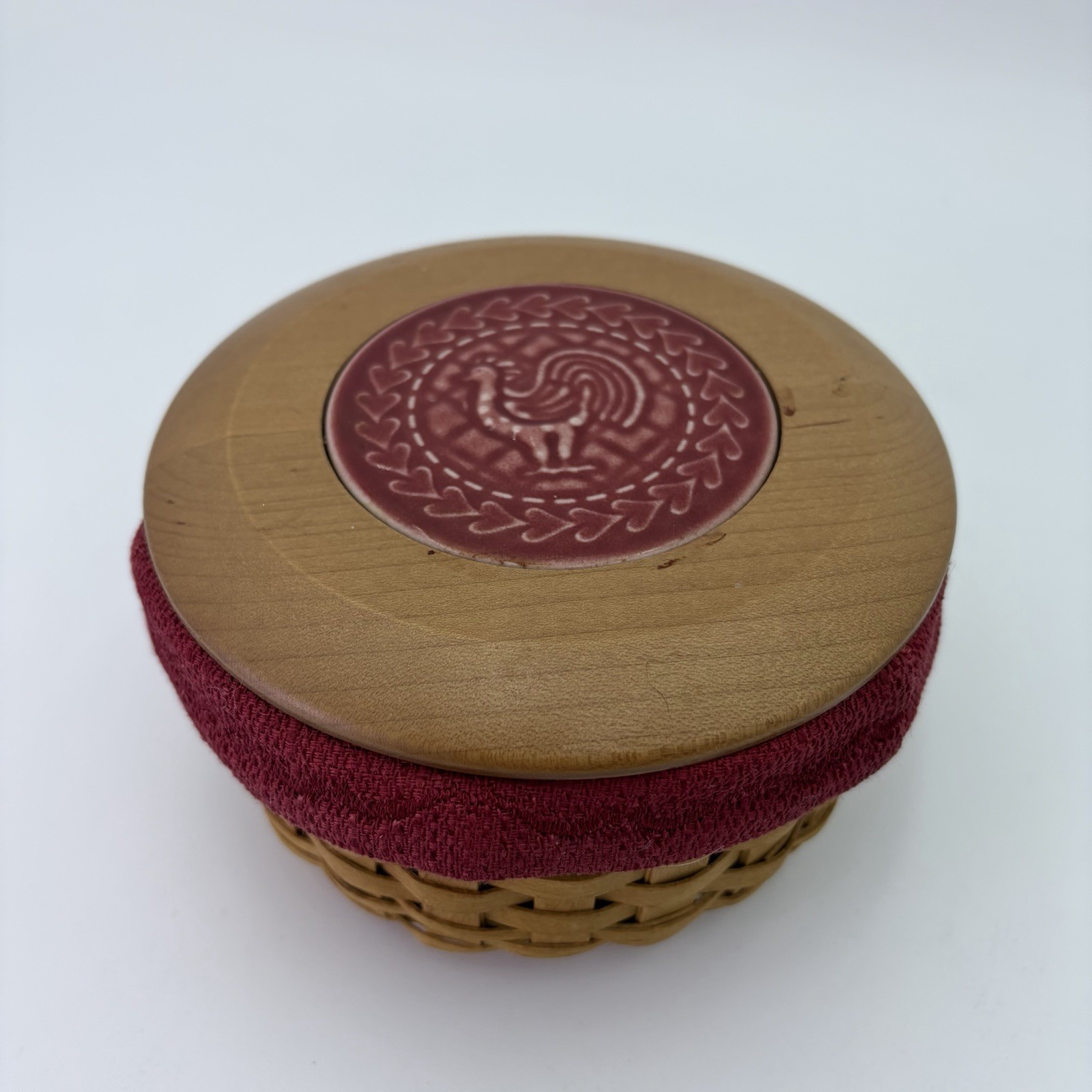 Vintage Longaberger American Craft Original Collection Coaster Basket With Lid