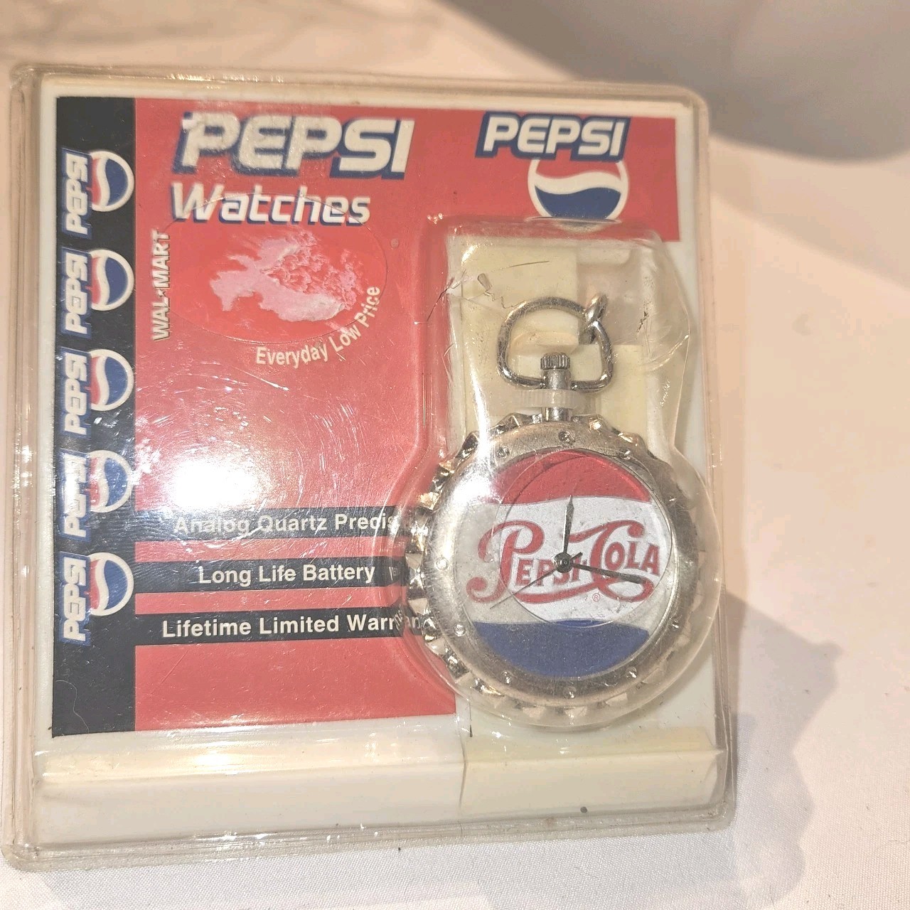 Vtg 1990s Pepsi-Cola Bottle Cap Pocket Watch Unused NOS In Sealed Package PICS