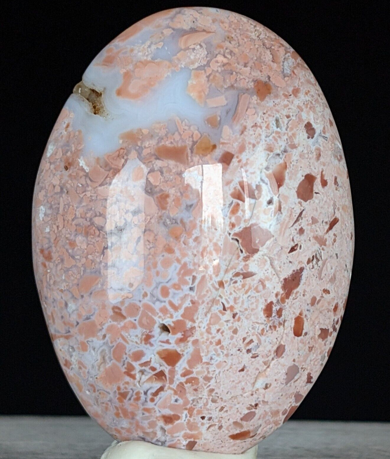Antique Pink Agate Palmstone Petal Lace Palm Stone Crystal Gemstone Pocket Antique Pink Agate Palmstone Petal Lace Palm Stone Crystal Gemstone Pocket