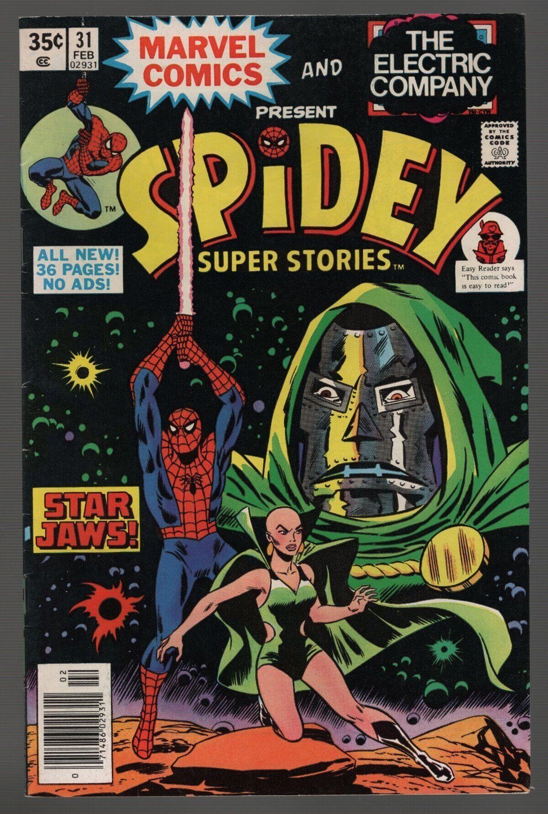 SPIDEY SUPER STORIES #31 CLASSIC STAR WARS HOMAGE DR. DOOM COVER JAWS STORY