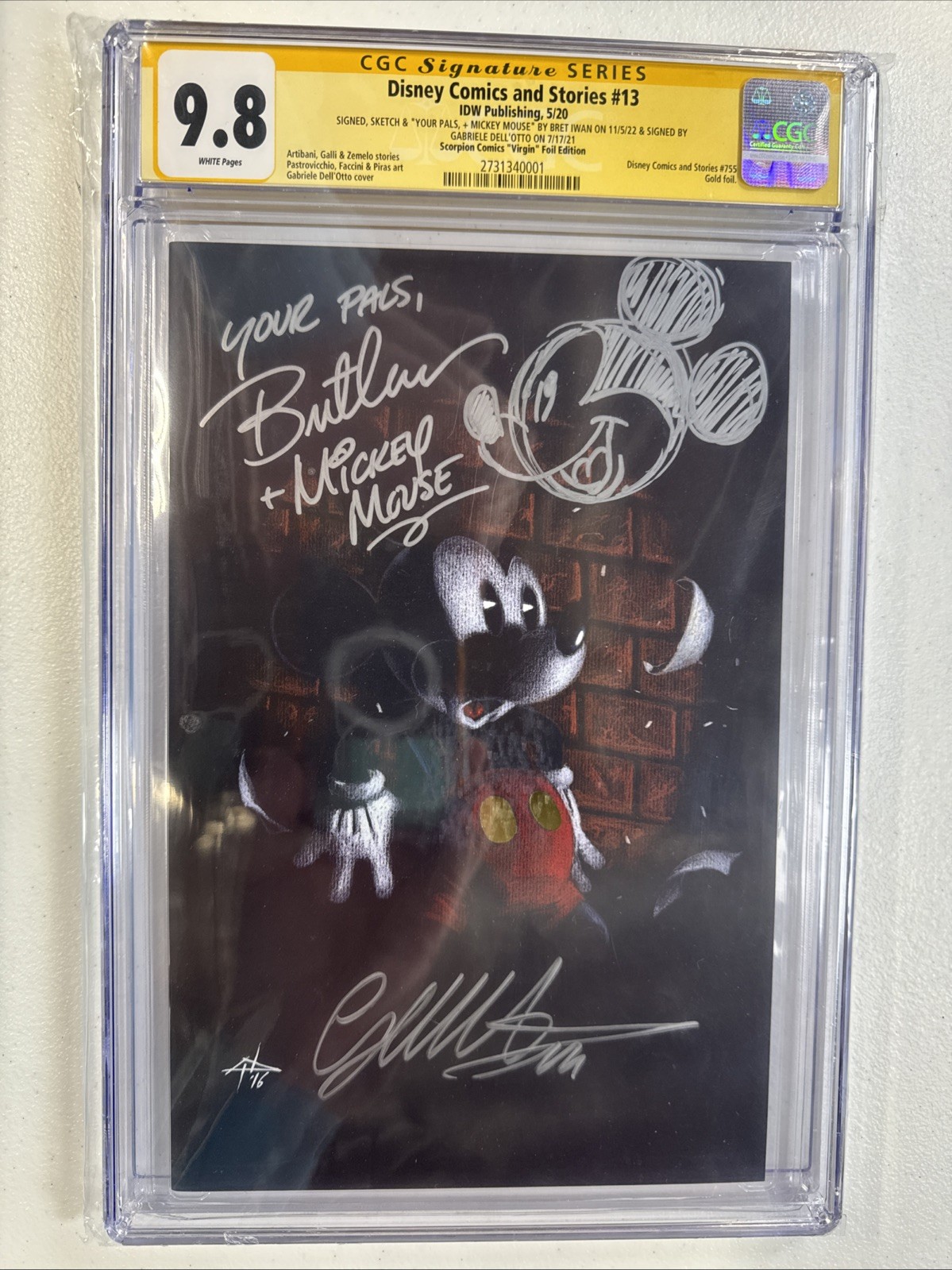 Disney Comics And Stories #13 Dual Autographed & Sketched..Super Rare Foil Ed. Disney Comics And Stories #13 Dual Autographed & Sketched..Super Rare Foil Ed.