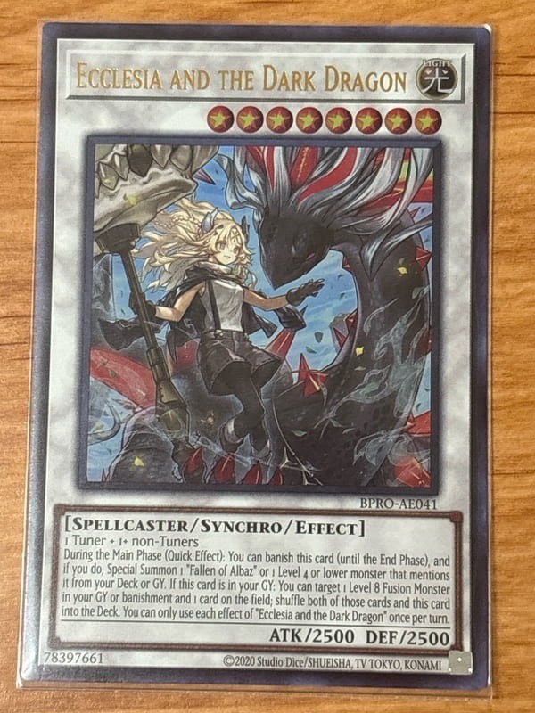Yugioh Asian English Ecclesia and the Dark Dragon BPRO-AE041  Ultra rare NM