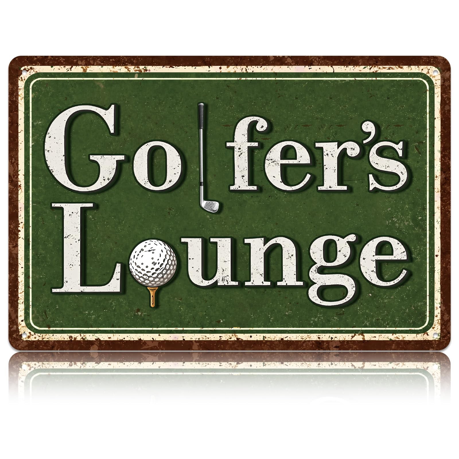 Vintage Golfers Lounge Sign, 30x20cm/12x8in Tinplate Golf Lounge Decor with Safe