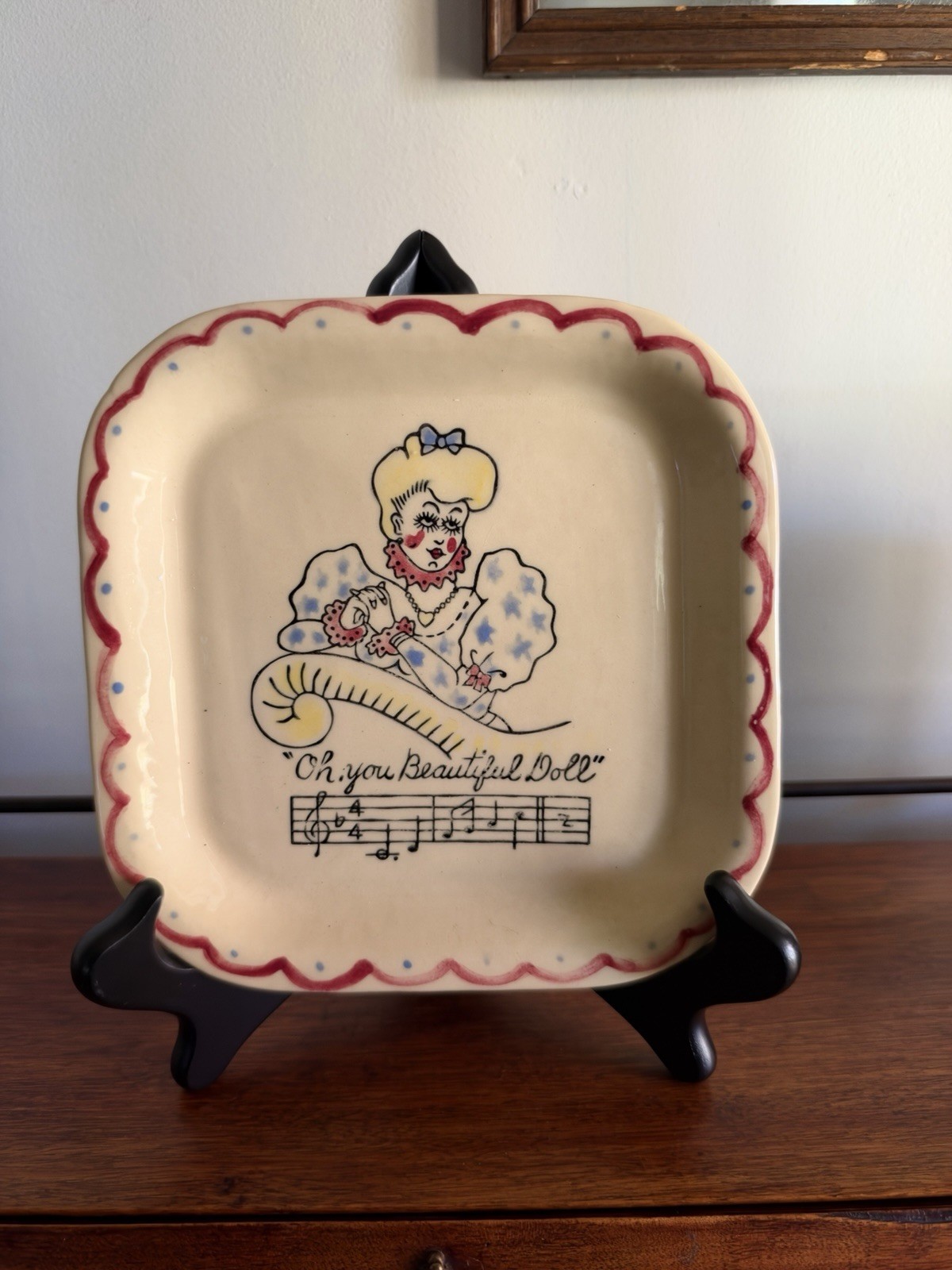 Vintage Los Angeles Potteries 350 Plate “Oh You Beautiful Doll”