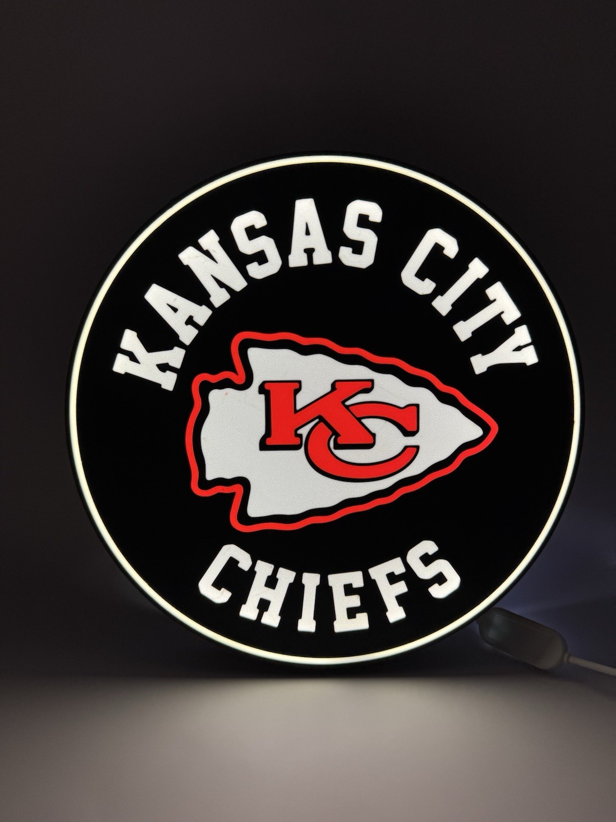 Kansas City Chiefs Light Up LED Neon Sign for Man Cave With USB Power Cord Kansas City Chiefs Light Up LED Neon Sign for Man Cave With USB Power Cord