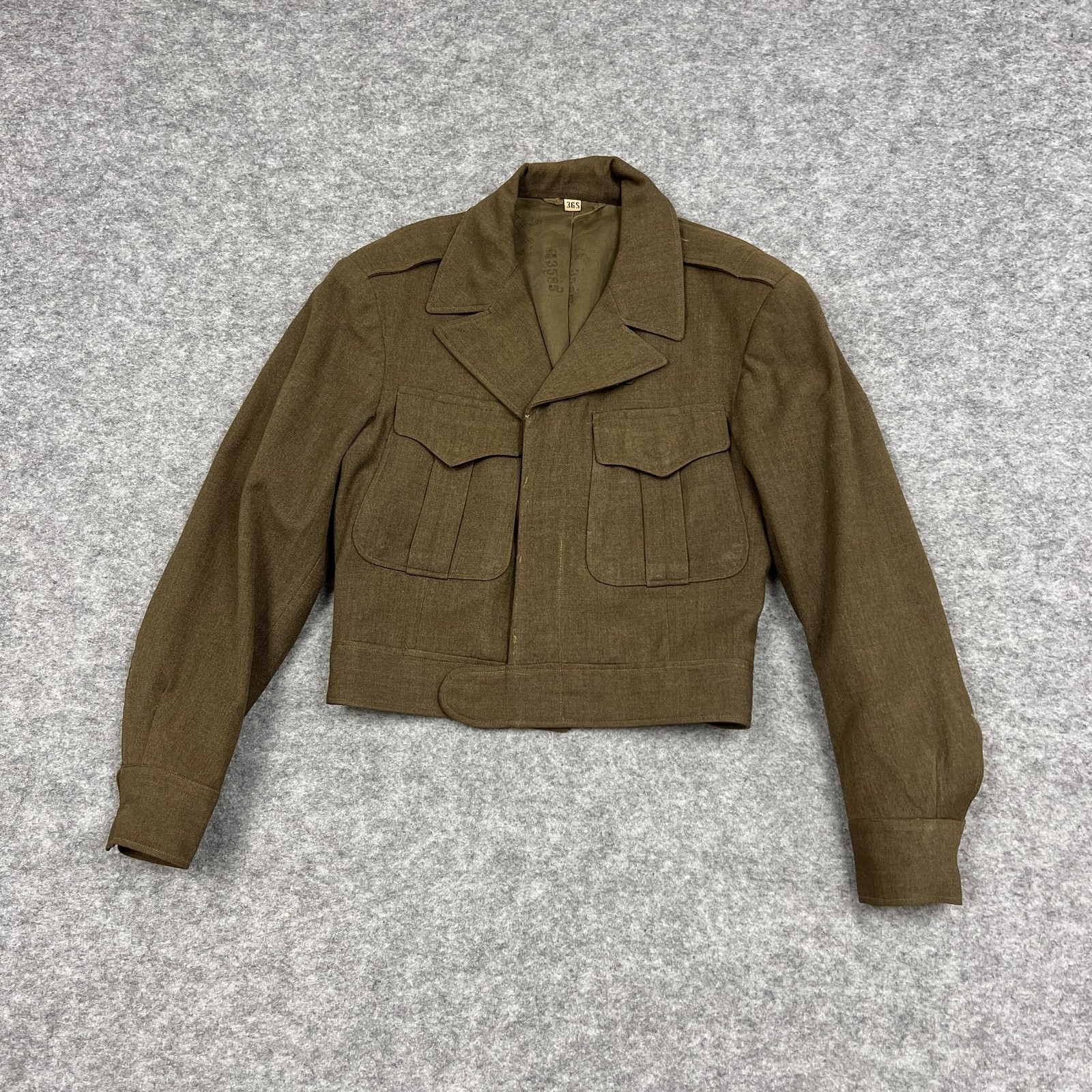 WW2 US Army M1944 Ike Eisenhower Wool Field Jacket 1945 Phila QM Tag 36S