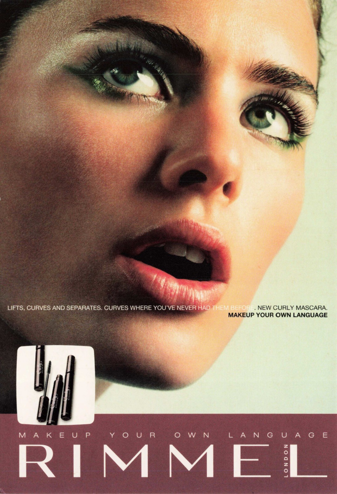 Pretty Lady Rimmel Mascara Promo Ad Postcard Unused Unposted