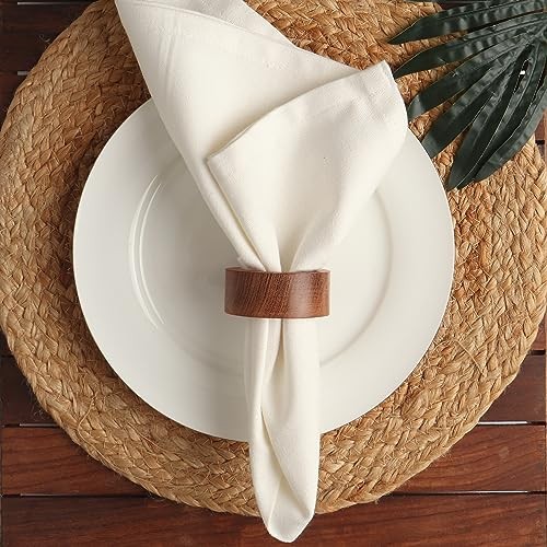 Handmade Acacia Wooden Napkin Rings Set of for Dining, Anniversary, 12 Plain Handmade Acacia Wooden Napkin Rings Set of for Dining, Anniversary, 12 Plain