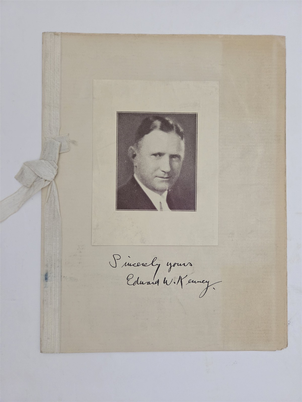 1936 antique EDWARD W KENNEY woburn ma MAYOR DINNER MENU AUTOGRAPH James Curley