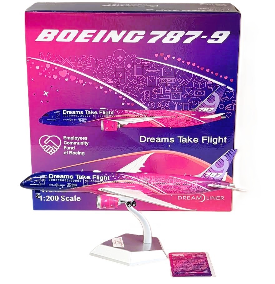 SQ Wings L2128 Boeing 787-9 Dreams Take Flight N1015B Diecast 1/200 Jet Model