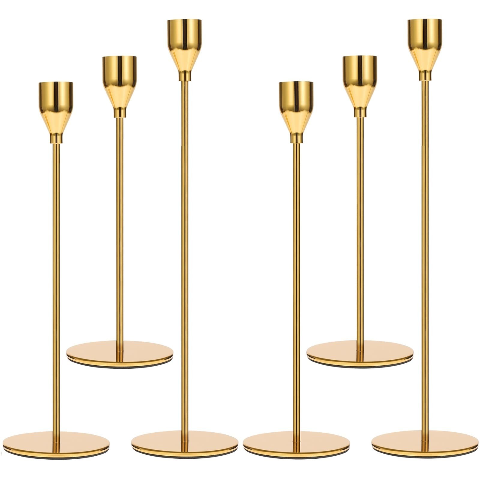 Set of 6 Gold Candlestick Holders Taper Candle Holders Candle Holders Decorat...