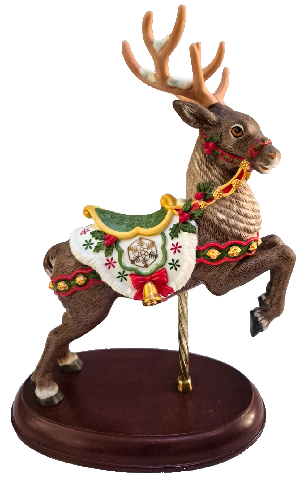 Vtg Lenox Carousel Reindeer Figurine Wooden Stand Mint Limited Ed Vtg Lenox Carousel Reindeer Figurine Wooden Stand Mint Limited Ed