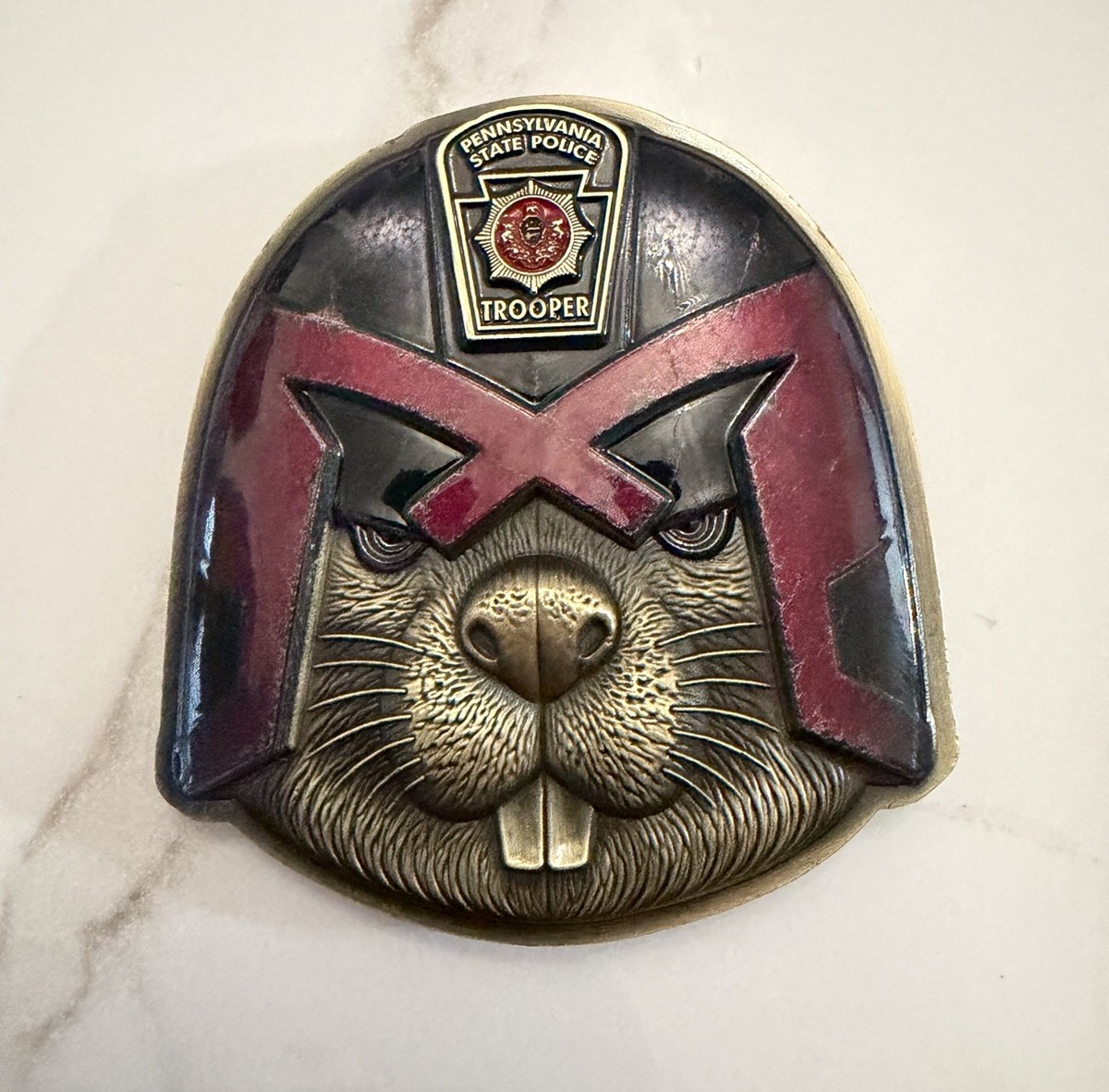 PENNSYLVANIA STATE POLICE TROOPER ALIQUIPPA MASSIVE BEAVER Police Challenge Coin PENNSYLVANIA STATE POLICE TROOPER ALIQUIPPA MASSIVE BEAVER Police Challenge Coin