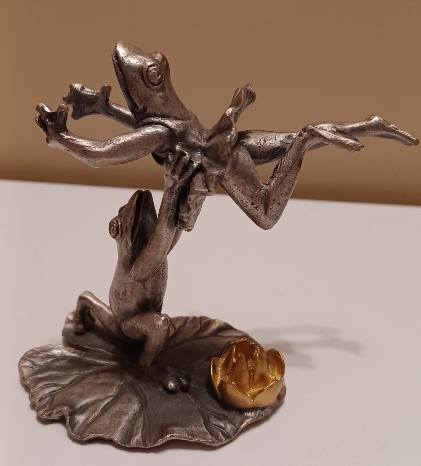 1993 SPI Pewter Adorable Dancing Ballerina Frogs Figurine                 