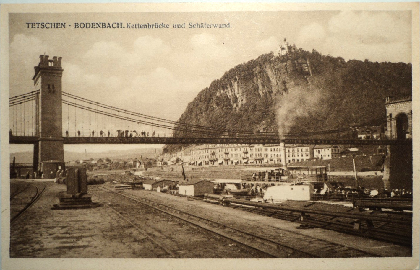 DN AK Tetschen-Bodenbach/Decin/Czech Republic/Chain Bridge, 1928, N. used