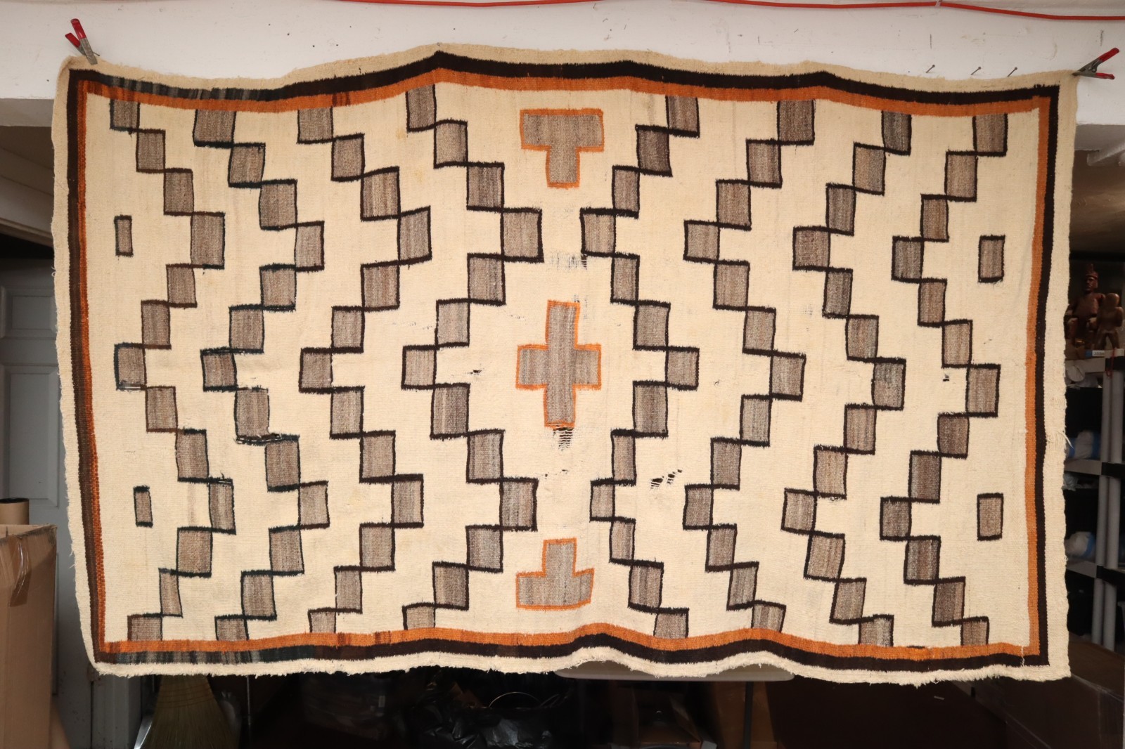ATQ LARGE Navajo Wearing Blanket Serape Native American Rug 95x54 Transitional