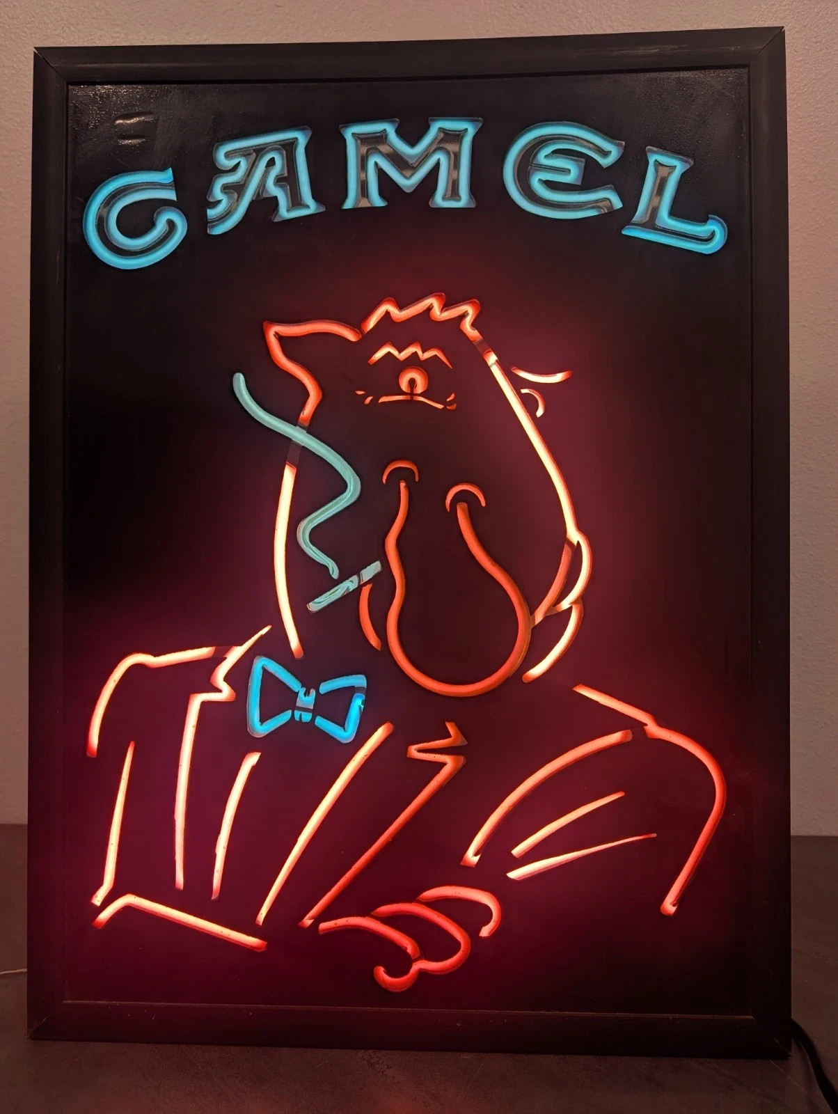 Joe Camel Neon Sign Famous Cigarette Advertising Piece - Great Condition Joe Camel Neon Sign Famous Cigarette Advertising Piece - Great Condition