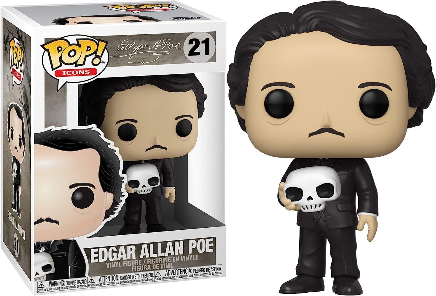 Edgar Allen Poe Writer ICONS Vinyl POP Figure Toy #21 FUNKO NEW IN BOX