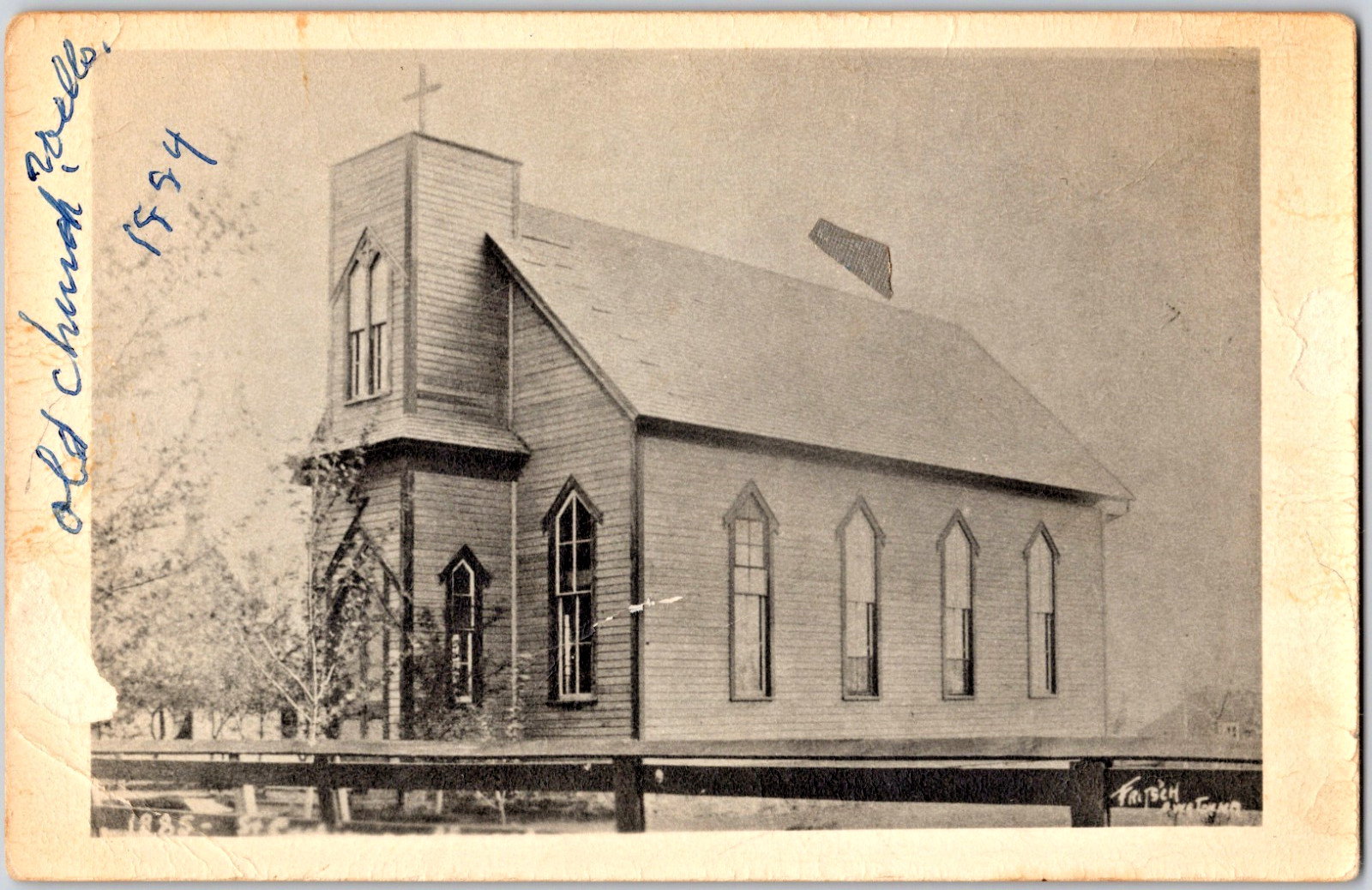 VTG 1950s RPPC Postcard First Methodist Church Wells Minnesota MN 1884 Schultz