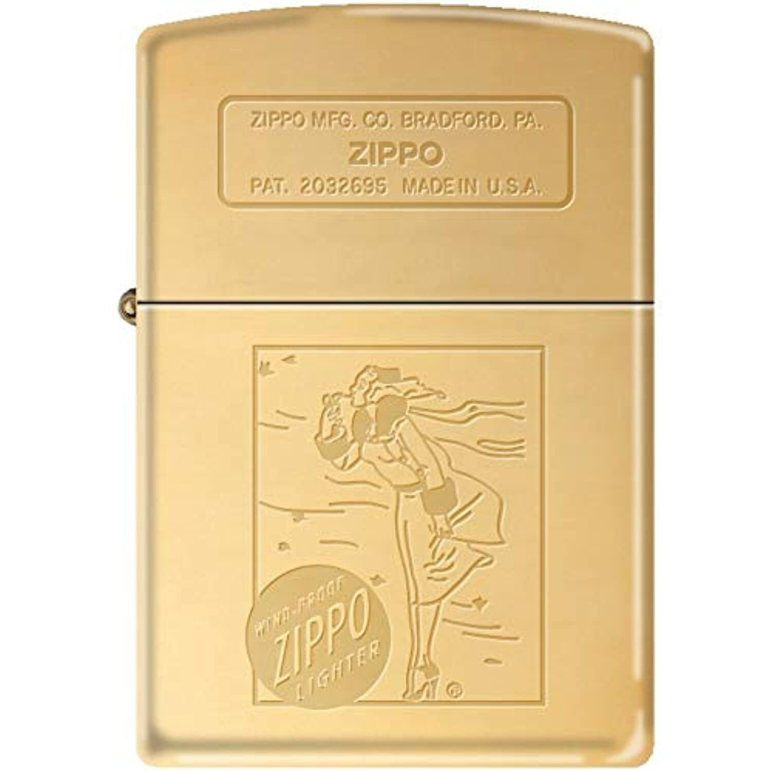 Zippo 1936 Vintage Windy Girl Engraved Polished Brass Windproof Lighter NEW RARE Zippo 1936 Vintage Windy Girl Engraved Polished Brass Windproof Lighter NEW RARE
