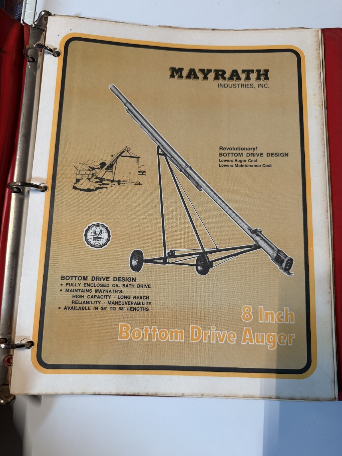 1970s Mayrath Industries Inc Replacement Parts List Binder DEALER SALES CATALOG 