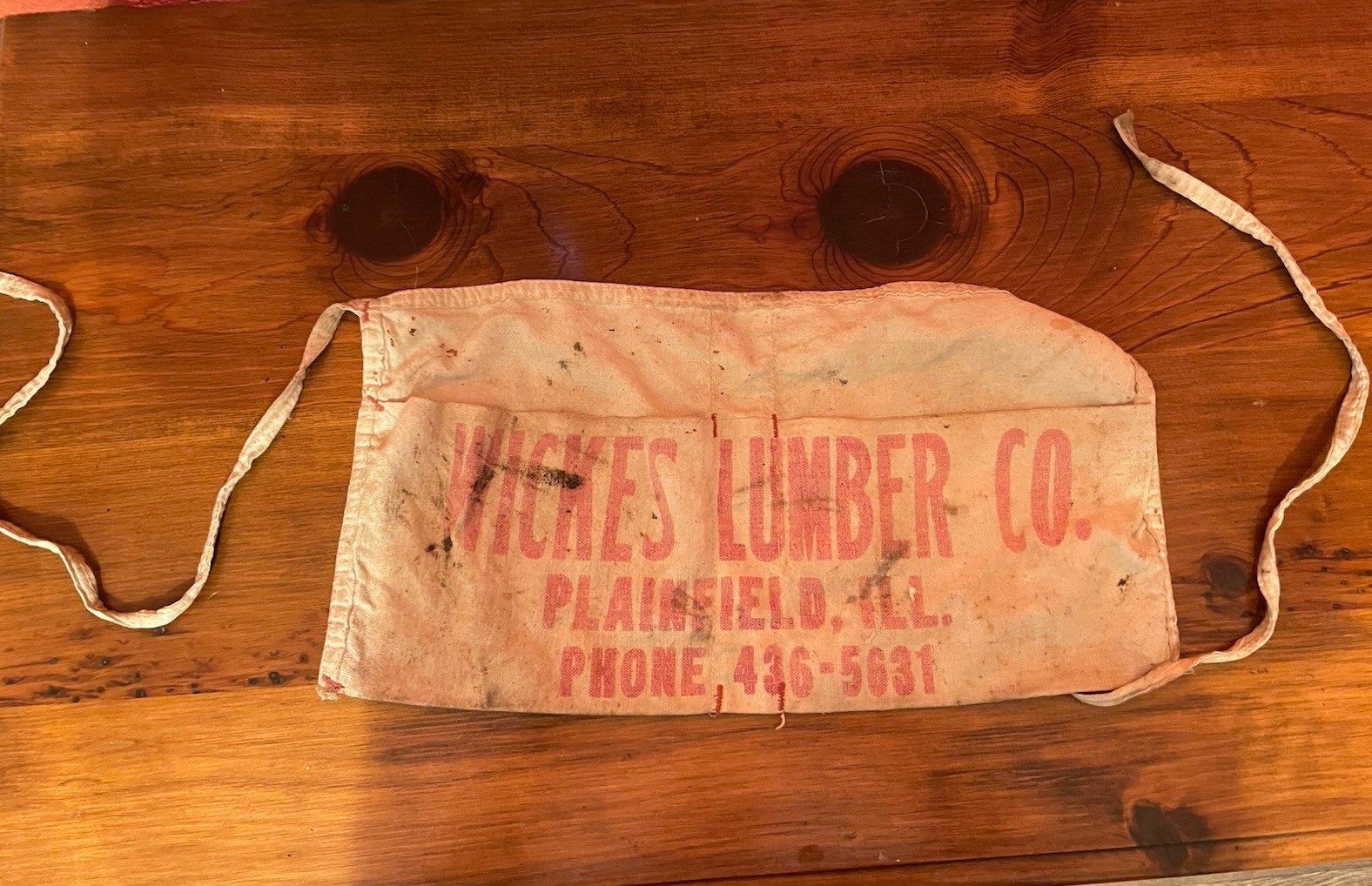 Wickes Lumber Co. Vintage Carpenter's Canvas Tool Apron Plainfield, Illinois Wickes Lumber Co. Vintage Carpenter's Canvas Tool Apron Plainfield, Illinois
