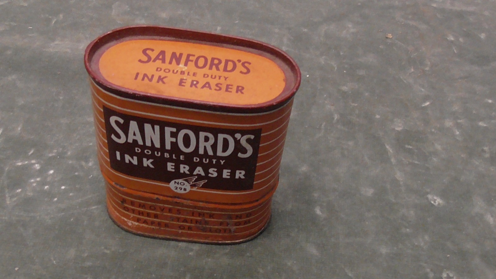 Vintage Sanford's Ink Eraser Advertising Tin & Bottles Vintage Sanford's Ink Eraser Advertising Tin & Bottles